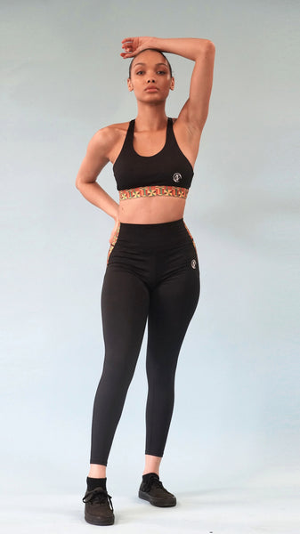 Ohemaa Kente Yoga Set (Black)