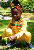 CBaby Unisex Kente Print Tracksuit (Gold)