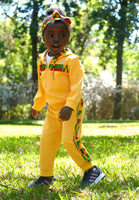 CBaby Unisex Kente Print Tracksuit (Gold)