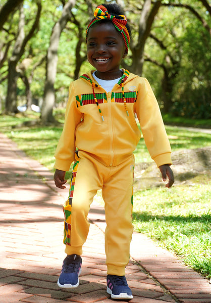 CBaby Unisex Kente Print Tracksuit (Gold)