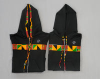 Ahenni Kente Print Tracksuit Set (Black)