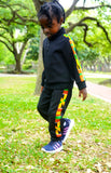 CBaby Unisex Kente Print Tracksuit (Black)