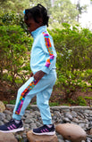 CBaby Unisex Kente Print Tracksuit (Sky Blue)