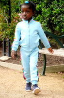 CBaby Unisex Kente Print Tracksuit (Sky Blue)