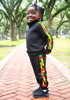 CBaby Unisex Kente Print Tracksuit (Black)