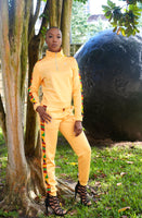 Afriyie Kente Print Tracksuit Set (Gold)