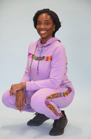 Ahenni Kente Print Sweatsuit Set (Lilac)