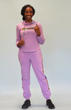 Ahenni Kente Print Sweatsuit Set (Lilac)