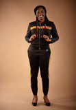 Ahenni Kente Print Tracksuit Set (Black)