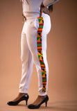 Ahenni Kente Print Tracksuit Set (White)