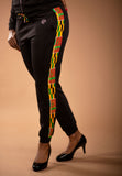 Ahenni Kente Print Tracksuit Set (Black)