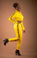 Afriyie Kente Print Tracksuit Set (Yellow)